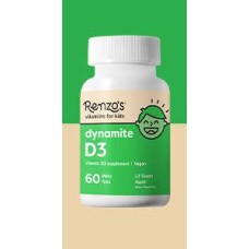 Renzo's Vitamins For Kids Dynamite D3 Supplement (Apple flavor) 60 Melty Tablets